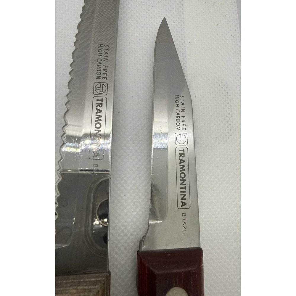 Tramontina Steak‎ Knife Set 4 Serrated Steak Knives + 1 Paring Brazil